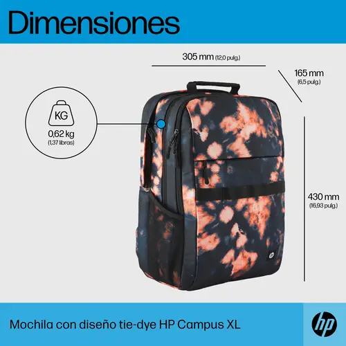 Mochila Campus XL con teñido anudado - Imagen 5