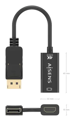 CONVERSOR DISPLAYPORT A HDMI 4K@60HZ, DP/M-HDMI/H, NEGRO, 15CM - Imagen 4
