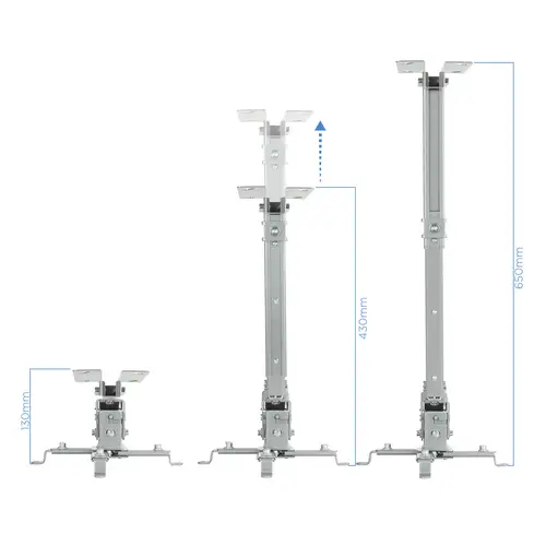SOPORTE UNIVERSAL INCLINABLE DE TECHO PARA PROYECTOR PLATA - Imagen 2