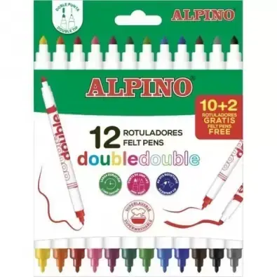 ESTUCHE ROTULADORES DOUBLE DOUBLE 10+2 UNIDADES ALPINO AR002013