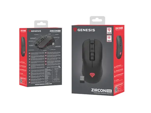Zircon 330 ratón Juego mano derecha RF inalámbrico Óptico 3600 DPI - Imagen 14