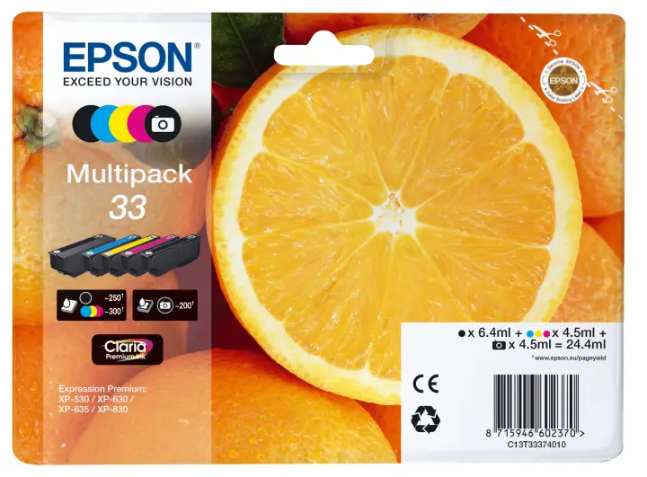 Oranges Multipack 5-colours 33 Claria Premium Ink