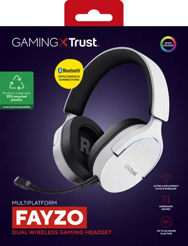GXT 491W FAYZO Auriculares Inalámbrico y alámbrico Diadema Juego USB Tipo C Bluetooth Negro, Blanco - Imagen 9