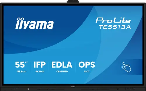 TE5513A-B2AG pantalla de señalización Panel plano interactivo 138,7 cm (54.6") Wifi 500 cd / m² 4K Ultra HD Negro Pantalla táctil Procesador incorporado Android 24/7 - Imagen 3