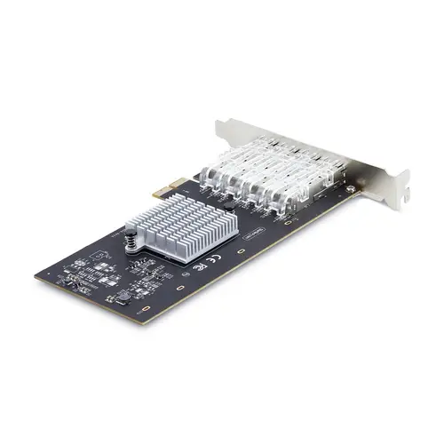 Tarjeta PCIe 2.1x2 (Compatible con x4, x8 y x16) de Red de Fibra Óptica/Cobre Ethernet 1Gb SFP de 4 Puertos - Chipset Controlador Intel I350-AM4 - 1000BASE/Fibra Óptica - Windows o Linux - Imagen 2