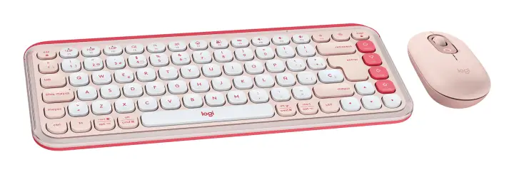 POP ICON COMBO, combinación de teclado y ratón Bluetooth, escritura cómoda, teclas y botones programables, clics discretos, Easy-Switch hasta 3 dispositivos: rosado
