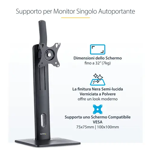 Soporte para un Monitor - Base para Monitor con Ajuste de Altura - para Monitores VESA de hasta 32" (7kg) - Soporte Ergonómico para Escritorio - con Inclinación/Giro/Rotación - Imagen 20