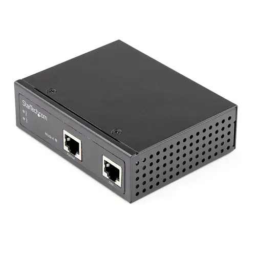 Inyector Industrial PoE Gigabit - 30W - 802.3at PoE+ de 48 a 56V DC - de Montaje en Riel DIN - de -40 a 75C (POEINJ1G30W) - Imagen 1