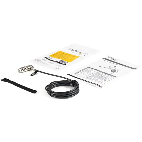 Cable con Candado de Seguridad con Clave para Ordenador Portátil - con Bisagra Giratoria - con Candado de Combinación de 4 Dígitos - Imagen 4