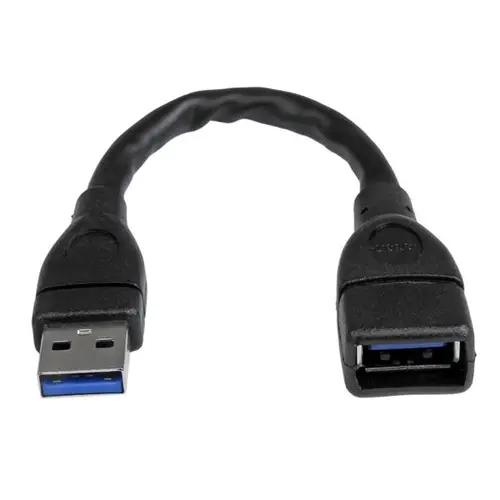 Cable de 15cm Extensor USB 3.0 - Alargador USB 3.0 SuperSpeed Negro - Imagen 1