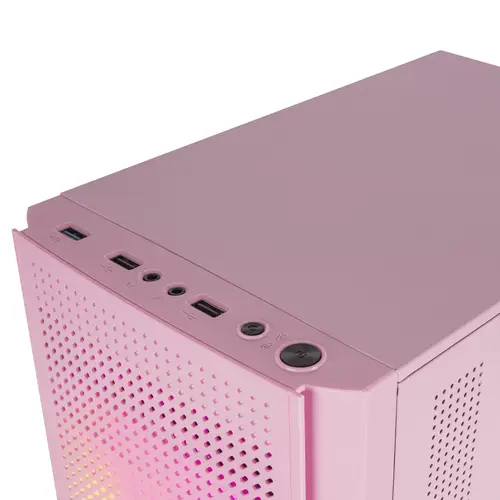 MC300P Rosa, Caja PC Micro ATX, Cristal Templado, Frontal MESH, 3xVentilador FRGB - Imagen 4