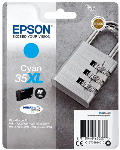 Padlock Singlepack Cyan 35XL DURABrite Ultra Ink - Imagen 1