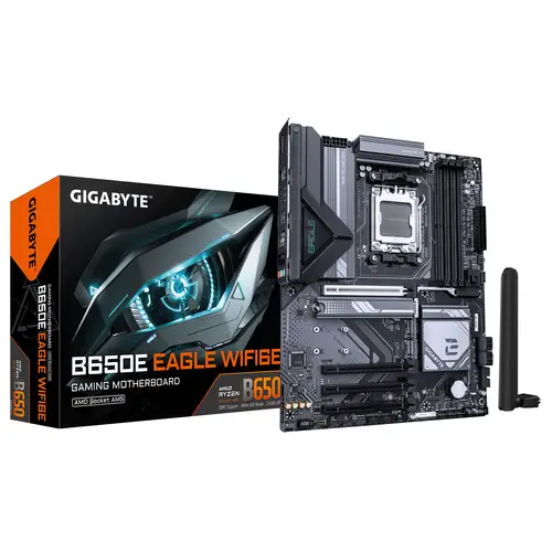 B650E EAGLE WIFI6E Placa Base - Procesadores AMD Ryzen 9000 Series, VRM de 8+2+2 fases, hasta 8200MHz DDR5 (O.C), 1xPCIe 5.0 + 2xPCIe 4.0 M.2, LAN 2.5GbE, WIFI 6E, USB 3.2 Gen 2 - Imagen 1