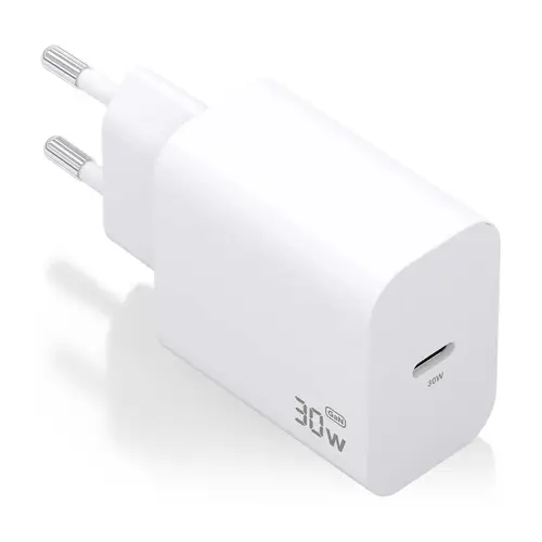 Cargador GaN 30W, 1xUSB-C PD3.0, Blanco - Imagen 1