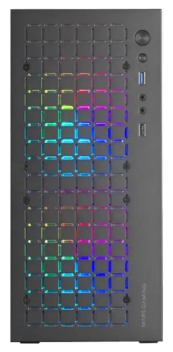 MC-CORE, Caja Gaming Compacta MicroATX, Diseño Frontal Metal-Mesh, Ventana Lateral Completa, 2x Ventiladores FRGB 120mm, Negro
