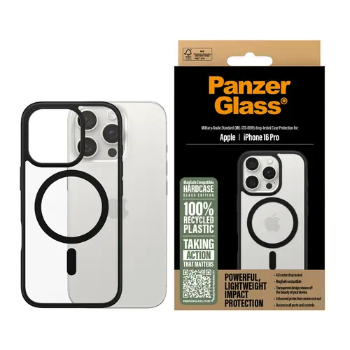 ® HardCase Transparent w. Black MagSafe & Frame iPhone 16 Pro funda para teléfono móvil Negro - Imagen 2
