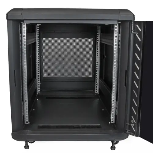 Armario Rack para Servidores 12U 19" 4 Columnas - Rack de Servidores con Cerradura y Seguro - Rack con Ruedas y Carriles de Montaje Ajustables para Equipo de Red - Imagen 4
