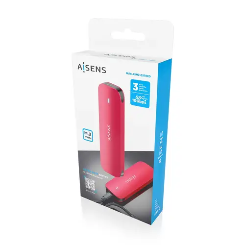 ASM2-027RED caja para disco duro externo Caja externa para unidad de estado sólido (SSD) Rojo M.2 - Imagen 6