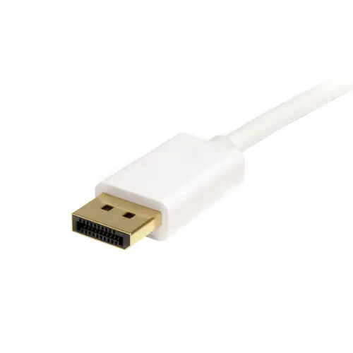 Cable de 2m Mini DisplayPort a DisplayPort 1.2 - Cable Adaptador Mini DisplayPort a DisplayPort 4K x 2K UHD - Cable para Monitor Mini DP a DP - Blanco - Imagen 3