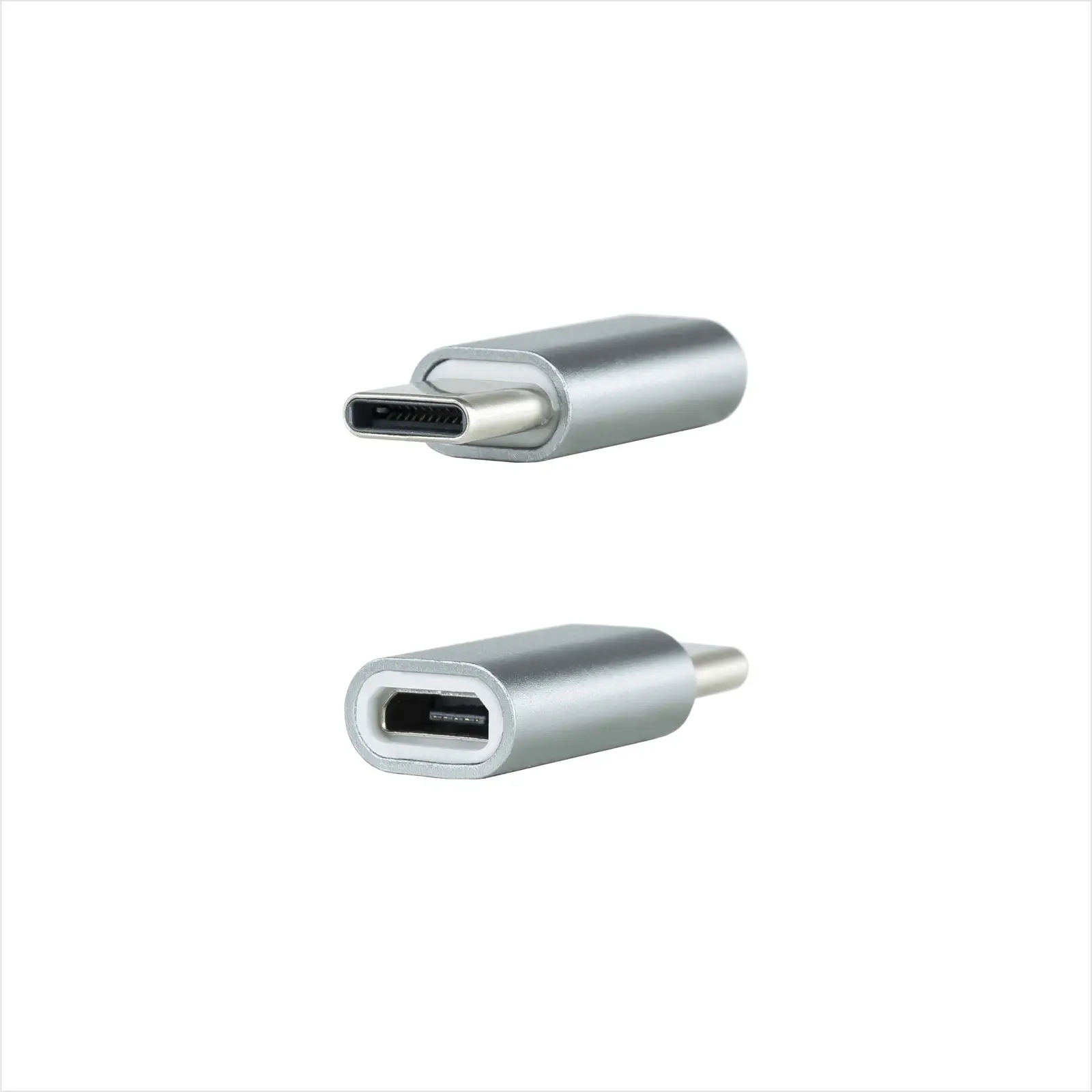 Adaptador USB-C a Micro USB, USB-C/M-Micro B/H, Aluminio, Gris