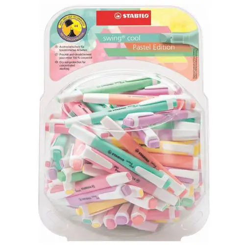 EXPOSITOR BOMBONERA PLASTICO SWING COOL PASTEL 100 UNIDADES SURTIDAS TRAZO 1/4MM. STABILO 275/100-8