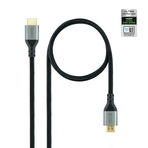 Cable HDMI 2.1 Certificado ULTRA HIGH SPEED A/M-A/M, Negro, 1 m - Imagen 1