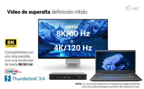 Thunderbolt 5 Triple Display Docking Station, M.2 slot, 6x USB, 2.5GLAN + Power Delivery 140W - Imagen 8