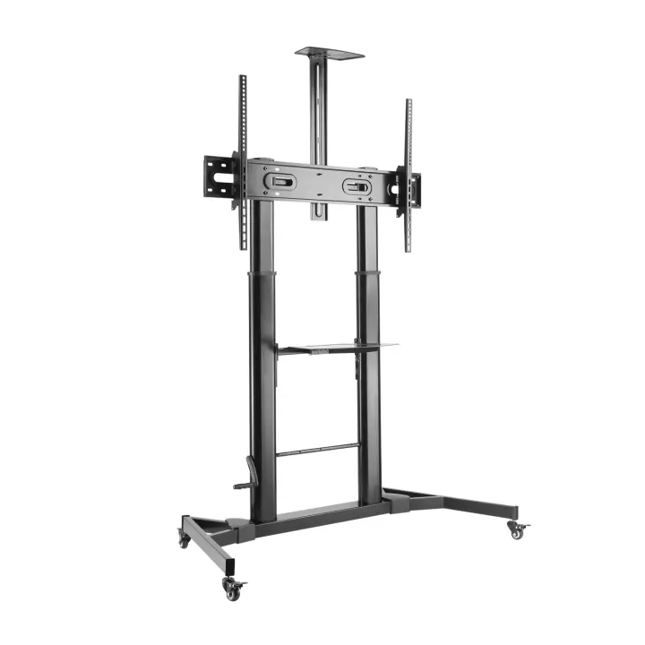 Soporte de Suelo ECO con Ruedas y Manivela, Bandeja para DVD y Soporte de Cámara para Monitor/TV 100Kg de 60-100, Negro - Imagen 7