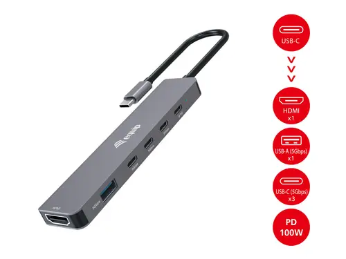 133500 base para portátil y replicador de puertos Alámbrico USB 3.2 Gen 1 (3.1 Gen 1) Type-C Gris - Imagen 5