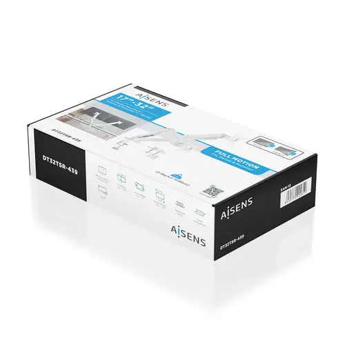 Soporte de Mesa Eco Contrapeso Giratorio e Inclinable para Monitor/TV 9kg (3 PIVOTES, 2 BRAZOS) de 17-32, Blanco - Imagen 6