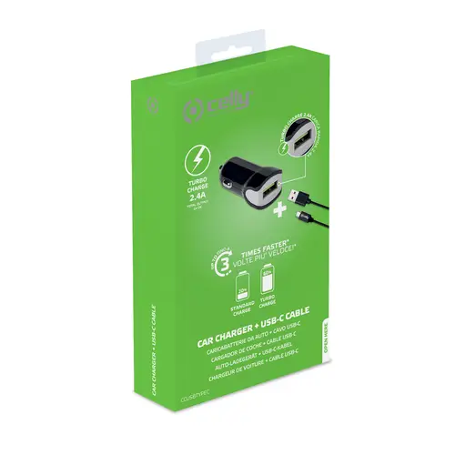CCUSBTYPEC cargador de dispositivo móvil Smartphone, Tableta Negro Encendedor de cigarrillos Auto - Imagen 2