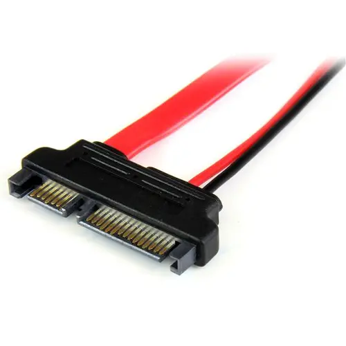 Adaptador Cable SATA 15cm Slimline Línea Delgada a SATA con Alimentación Corriente - Hembra a Macho - Imagen 2