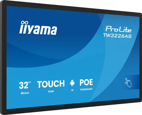 TW3226AS-B3P pantalla de señalización Diseño de quiosco 80 cm (31.5") LED Wifi 430 cd / m² Full HD Negro Pantalla táctil Procesador incorporado Android 24/7 - Imagen 1