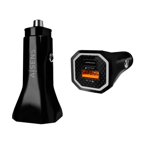 Cargador de Coche 38W,1XUSB-C PD3.0 20W,1XUSB-A QC3.0 18W, Negro - Imagen 1