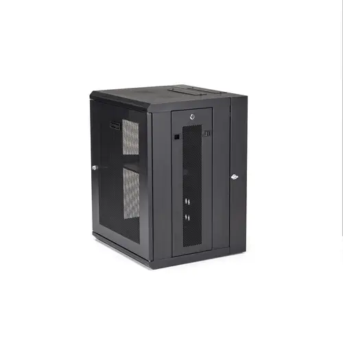 Armario Rack de Pared para Servidores 15U 19" 4 Columnas y Estante 1U - Rack de Servidores de Montaje en Pared con Bisagra - Rack Ventilado para Equipo de Red - Imagen 3