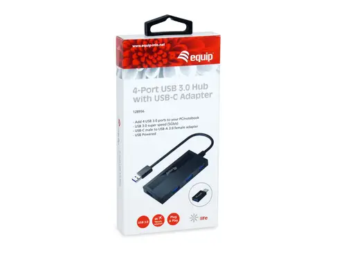 128956 hub de interfaz USB 3.2 Gen 1 (3.1 Gen 1) Type-A 5000 Mbit/s Negro - Imagen 3