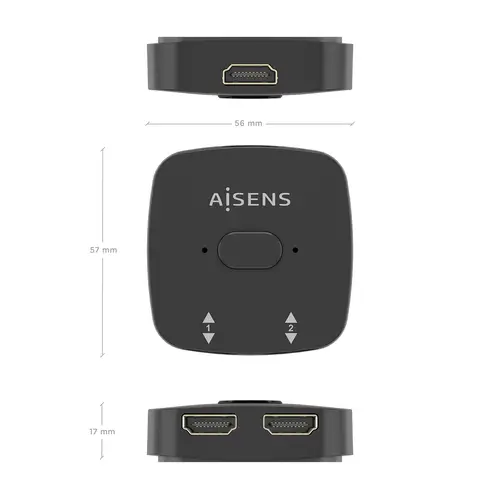 HDMI Conmutador Switch 4K@60Hz 2x1, Negro - Imagen 6