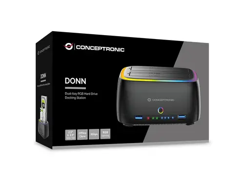 DONN36B base de conexión para disco duro USB 3.2 Gen 1 (3.1 Gen 1) Type-C Negro - Imagen 4