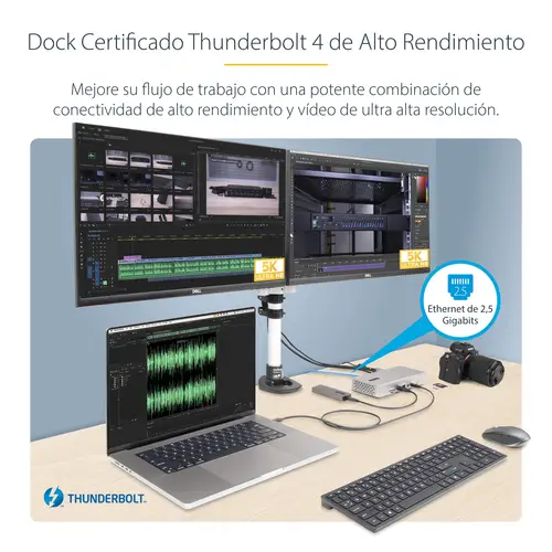 Docking Station Multipantalla Thunderbolt 4 - Dock para Dos, Tres o 4 Monitores - 2x HDMI/2x DP - Hub Ladrón 7x USB - Ethernet de 2,5Gbps - PD 98W - Imagen 9