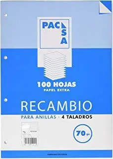 PACSA RECAMBIO 4 TALADROS 100 HOJAS 70GR 4X4 A5