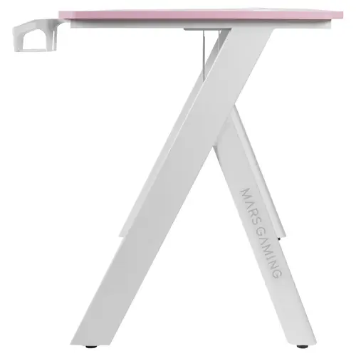 MGD100RGB, Mesa Gaming Ergonómica RGB, Alfombrilla XXL, Soporte Auriculares y Bebida, Escritorio PC, 100x60cm, Rosa - Imagen 4