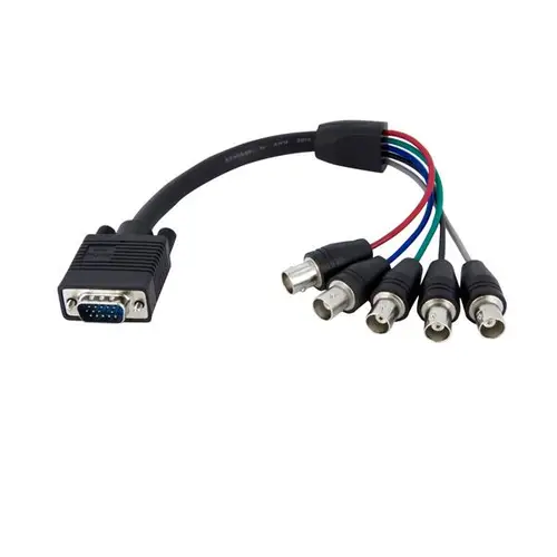 Cable de 30 cm Coaxial para Monitor HD15 VGA a 5 BNC RGBHV - Macho a Hembra - Imagen 1