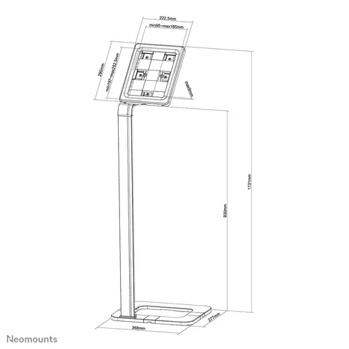 tableta-S100SILVER Soporte de suelo para tablets 9.7-10.1" - bloqueable - Imagen 3