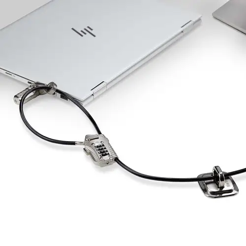 Juego de Candado para Ordenador de Sobremesa o Portátil y Periféricos - Cable de 3m de Acero - Candado Antirrobo - K-Slot - para 3 Dispositivos - Candado de Combinación - Imagen 2