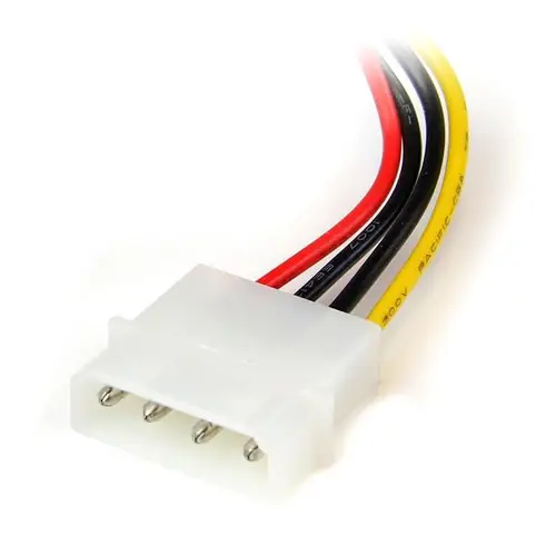 Adaptador Cable 15cm Alimentación SATA Ángulo a la Izquierda 15 Pines a 4 Pines LP4 - Imagen 3