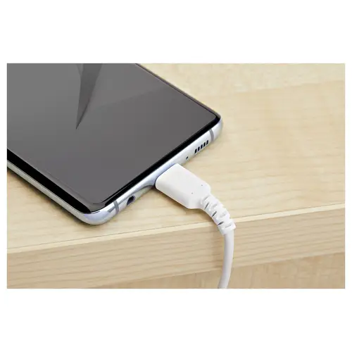 Cable de 1m de Carga USB C - de Carga Rápida y Sincronización USB 2.0 Tipo C a USB C para Portátiles - Revestimiento TPE de Fibra de Aramida M/M 60W Blanco - iPad Pro Surface - Imagen 5
