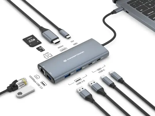 DONN06G base para portátil y replicador de puertos Alámbrico USB 3.2 Gen 1 (3.1 Gen 1) Type-C Gris - Imagen 5