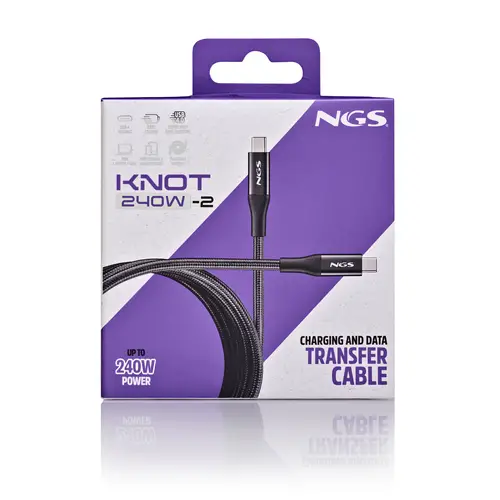 KNOT 240W-2 cable USB 2 m USB C Negro - Imagen 4