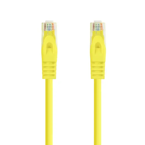 Cable de red latiguillo RJ45 LSZH Cat.6A UTP AWG24, Amarillo, 0.5m - Imagen 2