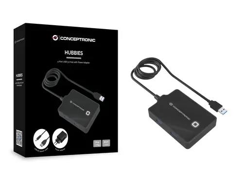 HUBBIES11BP base para portátil y replicador de puertos USB 3.2 Gen 1 (3.1 Gen 1) Type-A Negro - Imagen 3